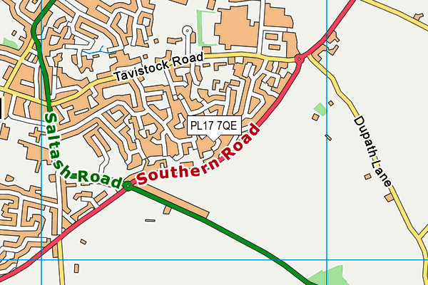 PL17 7QE map - OS VectorMap District (Ordnance Survey)