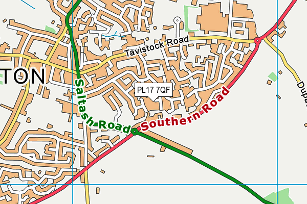 PL17 7QF map - OS VectorMap District (Ordnance Survey)