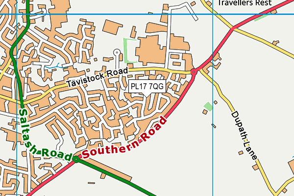 PL17 7QG map - OS VectorMap District (Ordnance Survey)