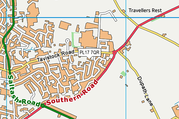 PL17 7QR map - OS VectorMap District (Ordnance Survey)