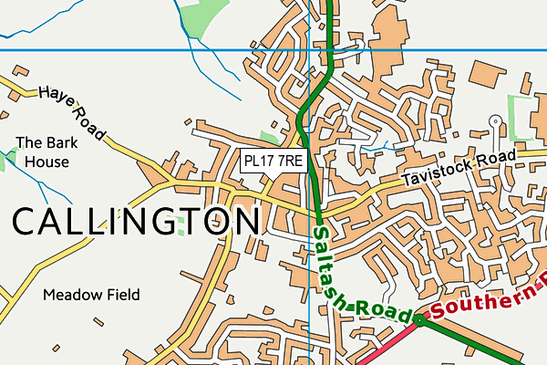 PL17 7RE map - OS VectorMap District (Ordnance Survey)