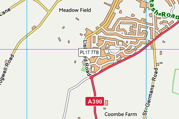 PL17 7TB map - OS VectorMap District (Ordnance Survey)