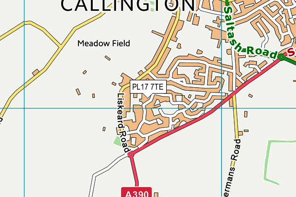 PL17 7TE map - OS VectorMap District (Ordnance Survey)