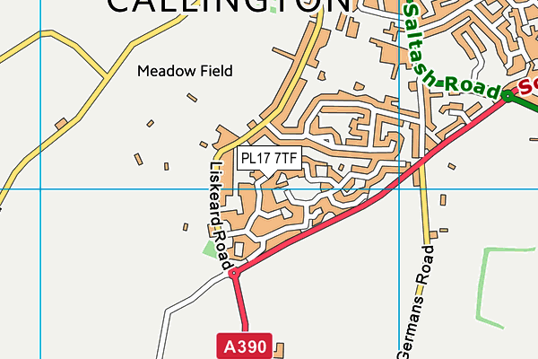 PL17 7TF map - OS VectorMap District (Ordnance Survey)