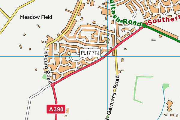 PL17 7TJ map - OS VectorMap District (Ordnance Survey)