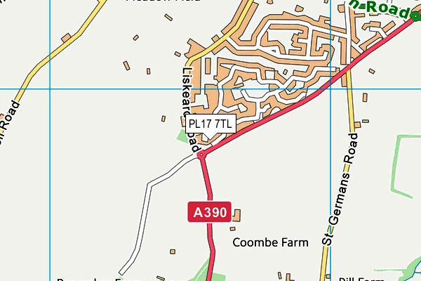 PL17 7TL map - OS VectorMap District (Ordnance Survey)