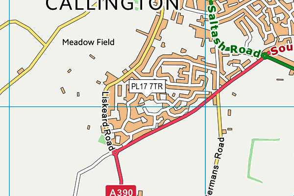 PL17 7TR map - OS VectorMap District (Ordnance Survey)