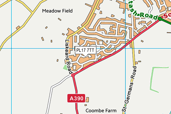 PL17 7TT map - OS VectorMap District (Ordnance Survey)