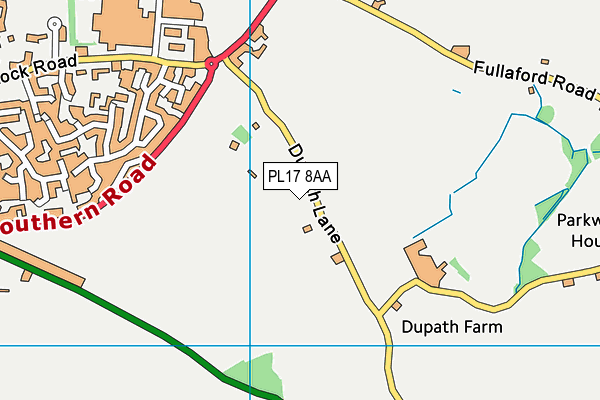 PL17 8AA map - OS VectorMap District (Ordnance Survey)