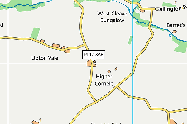 PL17 8AF map - OS VectorMap District (Ordnance Survey)