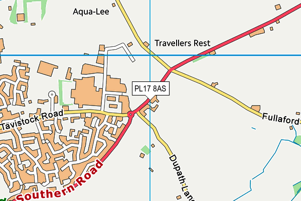 PL17 8AS map - OS VectorMap District (Ordnance Survey)