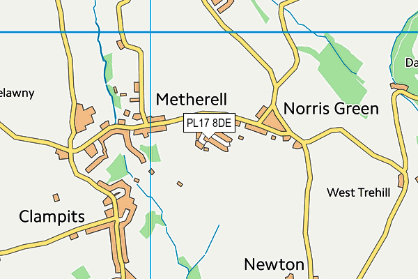 PL17 8DE map - OS VectorMap District (Ordnance Survey)