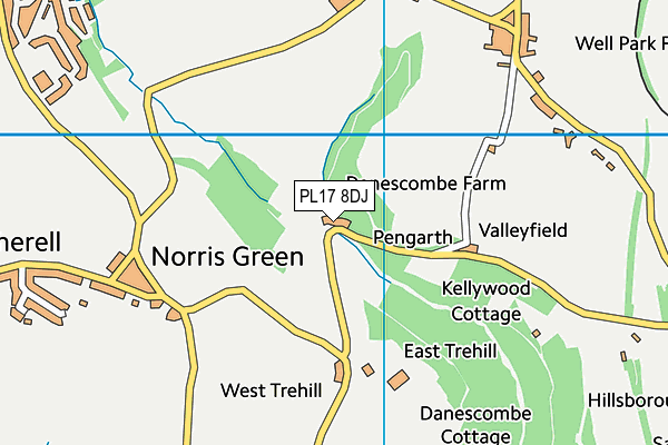 PL17 8DJ map - OS VectorMap District (Ordnance Survey)