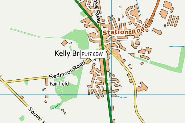 PL17 8DW map - OS VectorMap District (Ordnance Survey)