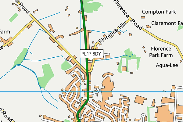 PL17 8DY map - OS VectorMap District (Ordnance Survey)