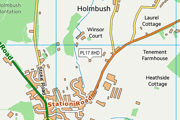 PL17 8HD map - OS VectorMap District (Ordnance Survey)