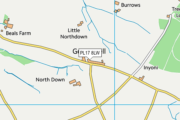 PL17 8LW map - OS VectorMap District (Ordnance Survey)