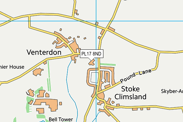 Stoke Climsland School map (PL17 8ND) - OS VectorMap District (Ordnance Survey)