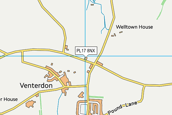 PL17 8NX map - OS VectorMap District (Ordnance Survey)