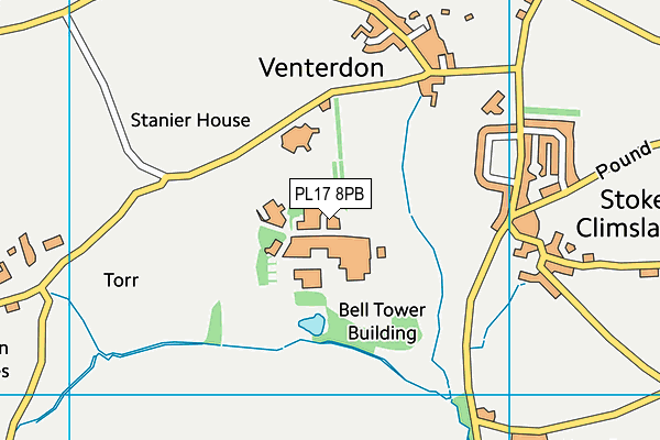 PL17 8PB map - OS VectorMap District (Ordnance Survey)