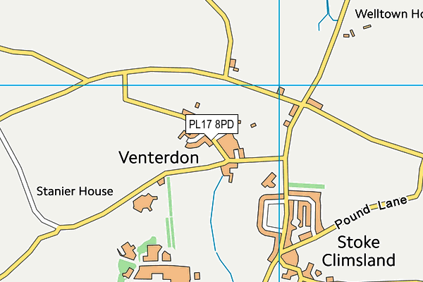 PL17 8PD map - OS VectorMap District (Ordnance Survey)