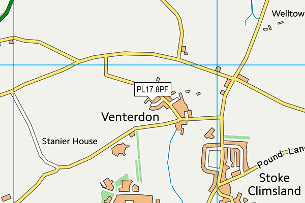 PL17 8PF map - OS VectorMap District (Ordnance Survey)