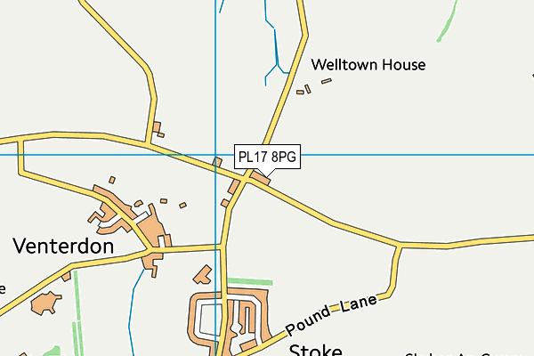 PL17 8PG map - OS VectorMap District (Ordnance Survey)