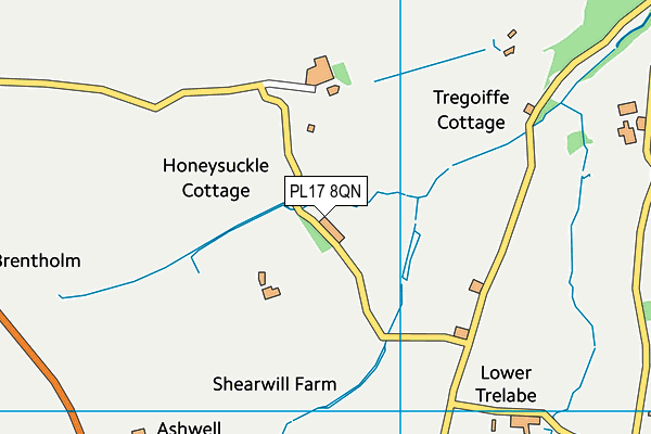 PL17 8QN map - OS VectorMap District (Ordnance Survey)