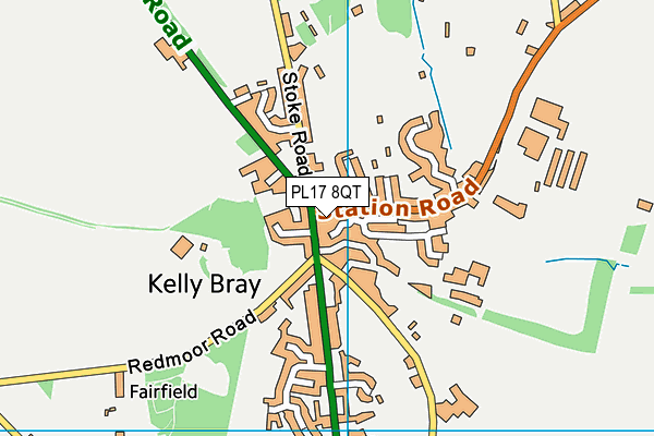 PL17 8QT map - OS VectorMap District (Ordnance Survey)