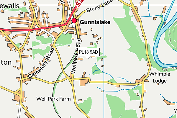 PL18 9AD map - OS VectorMap District (Ordnance Survey)