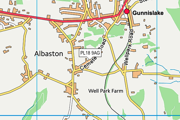 PL18 9AG map - OS VectorMap District (Ordnance Survey)