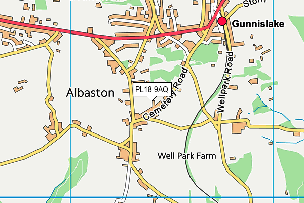 PL18 9AQ map - OS VectorMap District (Ordnance Survey)