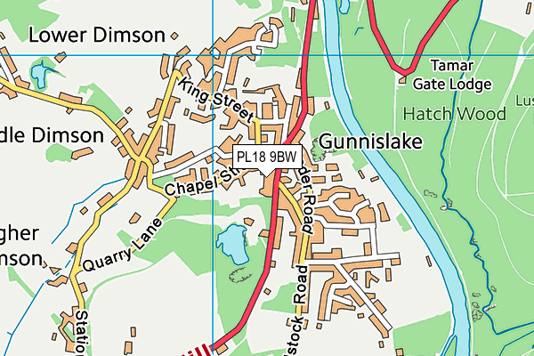 PL18 9BW map - OS VectorMap District (Ordnance Survey)