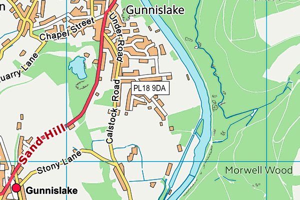 King Georges Field (Gunnislake) map (PL18 9DA) - OS VectorMap District (Ordnance Survey)