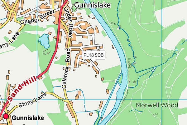 PL18 9DB map - OS VectorMap District (Ordnance Survey)