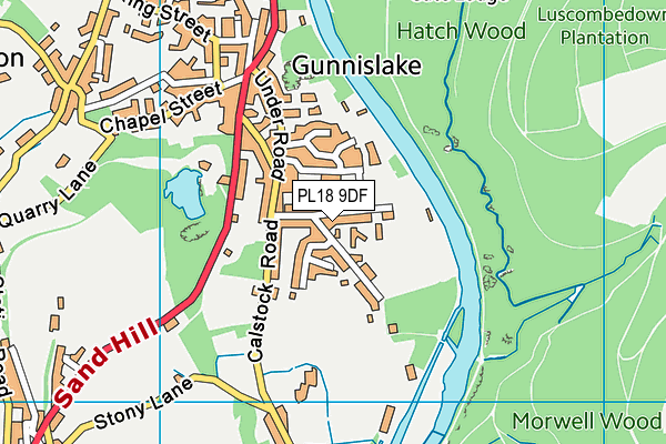 PL18 9DF map - OS VectorMap District (Ordnance Survey)