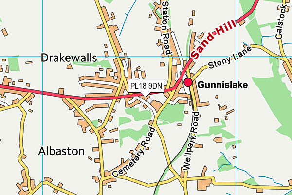 PL18 9DN map - OS VectorMap District (Ordnance Survey)