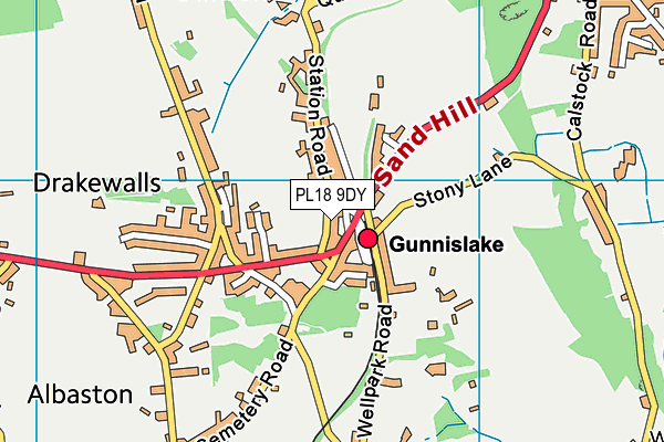 PL18 9DY map - OS VectorMap District (Ordnance Survey)