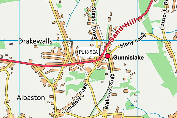 PL18 9EA map - OS VectorMap District (Ordnance Survey)