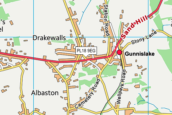 PL18 9EG map - OS VectorMap District (Ordnance Survey)