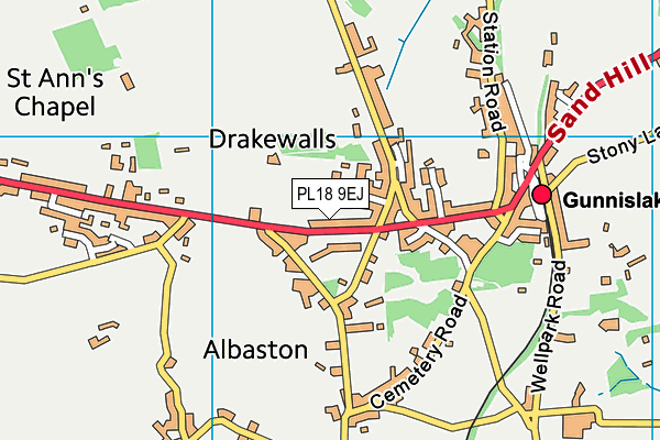 PL18 9EJ map - OS VectorMap District (Ordnance Survey)