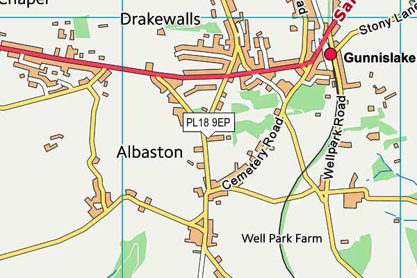 PL18 9EP map - OS VectorMap District (Ordnance Survey)