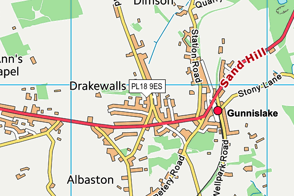 PL18 9ES map - OS VectorMap District (Ordnance Survey)