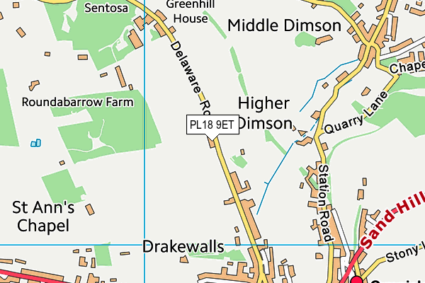 PL18 9ET map - OS VectorMap District (Ordnance Survey)