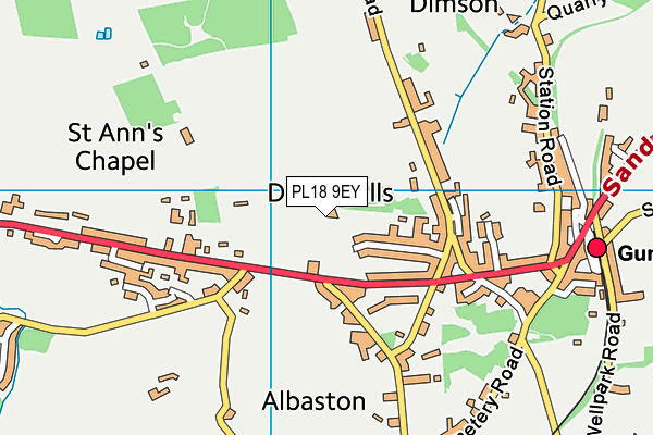 PL18 9EY map - OS VectorMap District (Ordnance Survey)