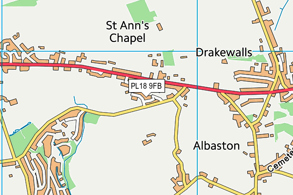 PL18 9FB map - OS VectorMap District (Ordnance Survey)