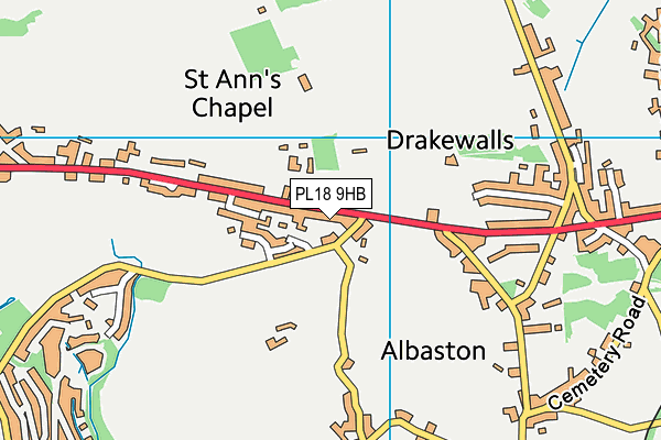 PL18 9HB map - OS VectorMap District (Ordnance Survey)