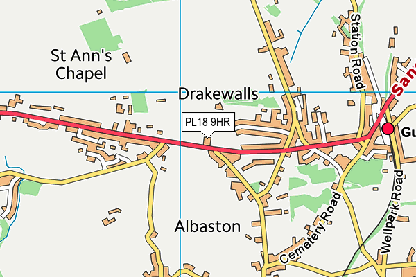 PL18 9HR map - OS VectorMap District (Ordnance Survey)