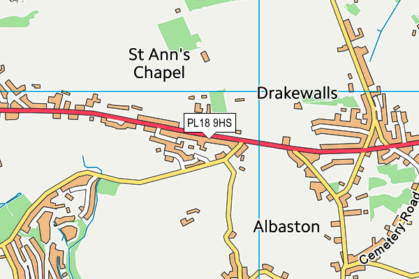 PL18 9HS map - OS VectorMap District (Ordnance Survey)