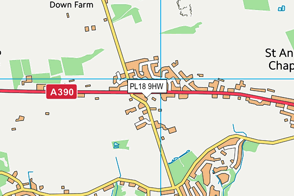 PL18 9HW map - OS VectorMap District (Ordnance Survey)